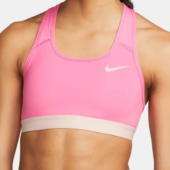 Nike Swoosh Women's Sports Bra, Pink, Size M - Picture 3 of 10